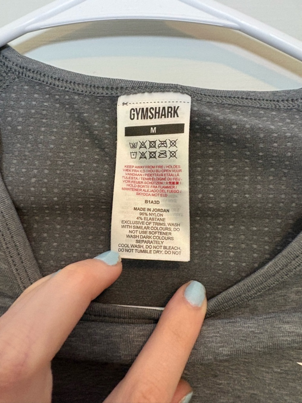 Gymshark Vital Strong Gray Marl Long Sleeve Crop Top - Picture 4 of 4